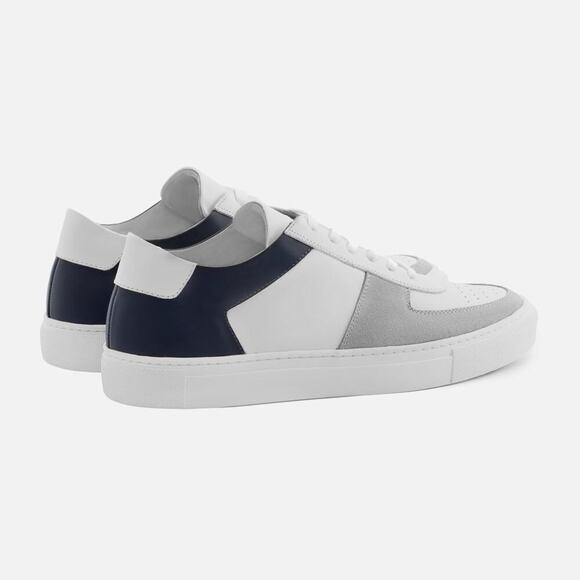 Beckett Simonon Garcia Men’s Sneakers White Grey Blue Leather Suede Size 8 NEW - Picture 2 of 15